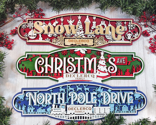 Personalized Christmas Street Signs