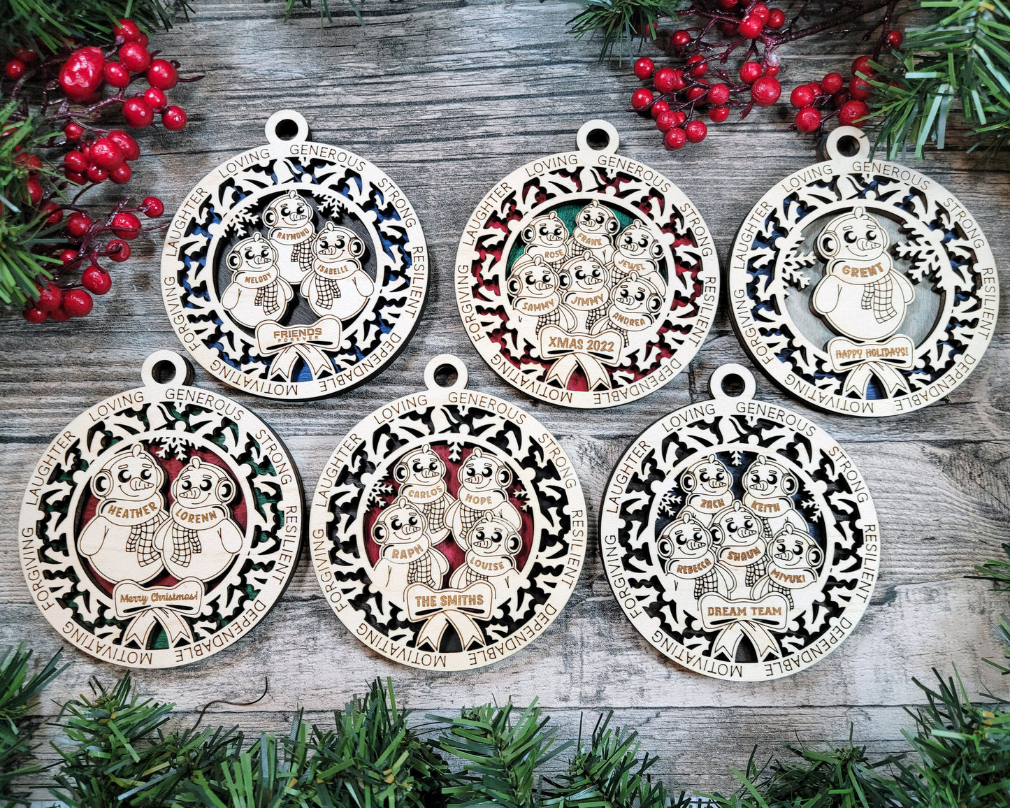 Personalized Snowman Family