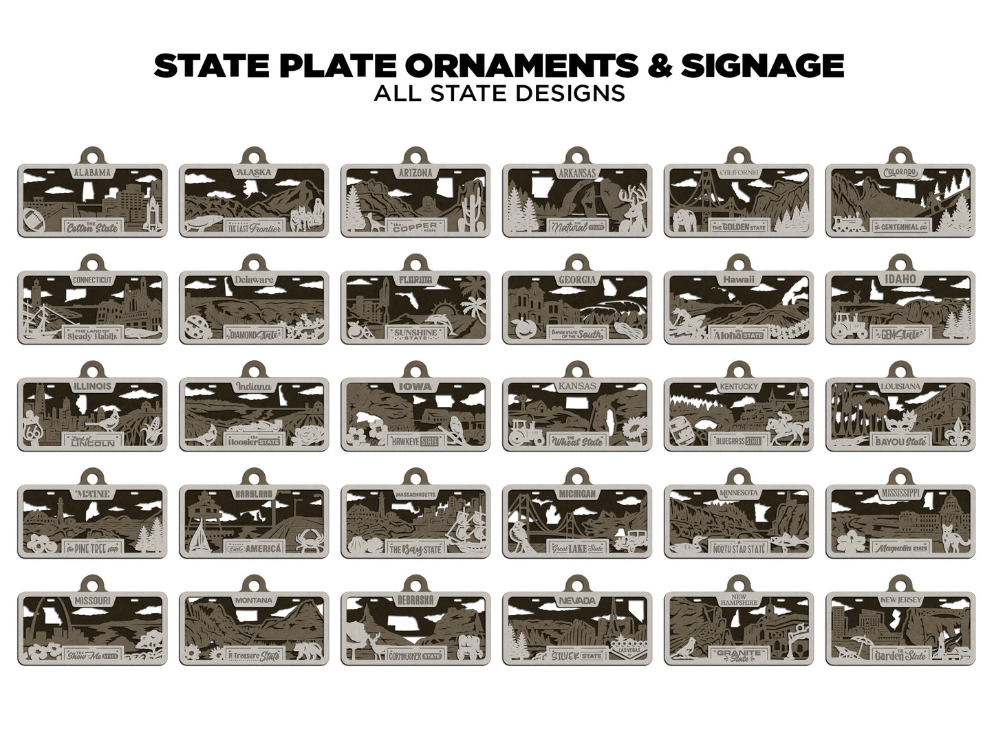State Plate Ornaments and Signage
