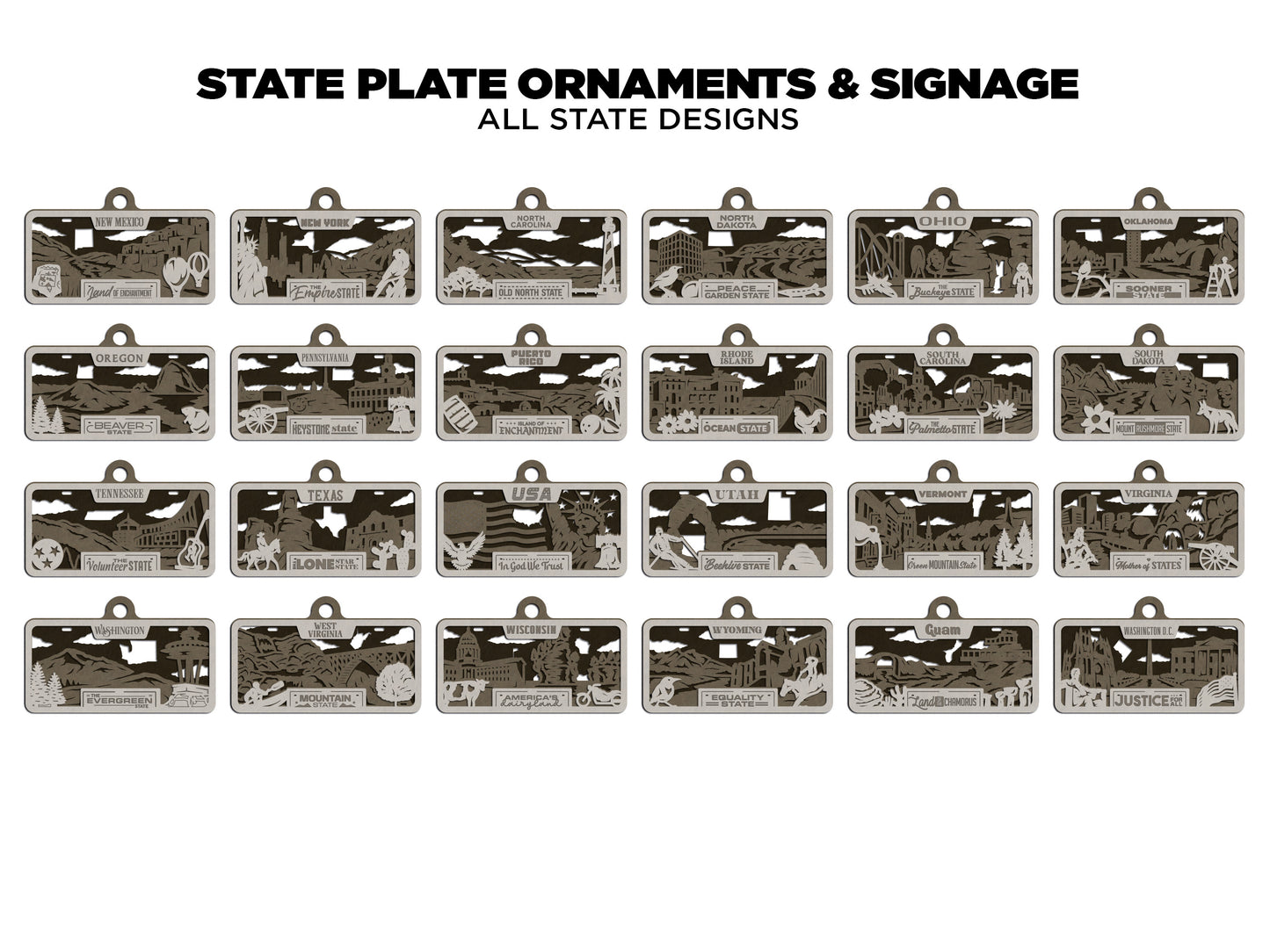 State Plate Ornaments and Signage