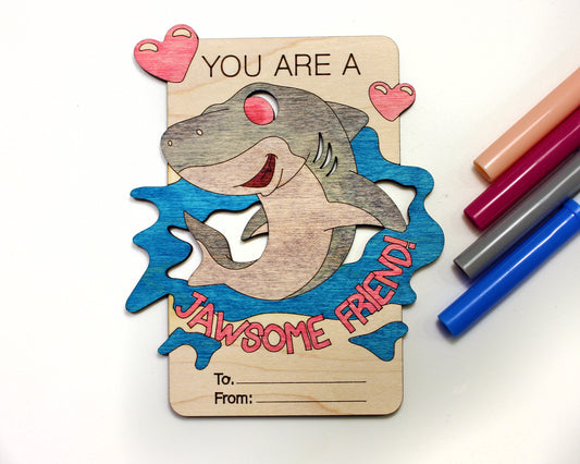 Shark Valentines Day Craft Card