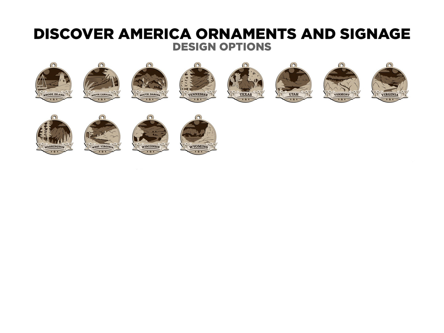 Discover America Ornaments