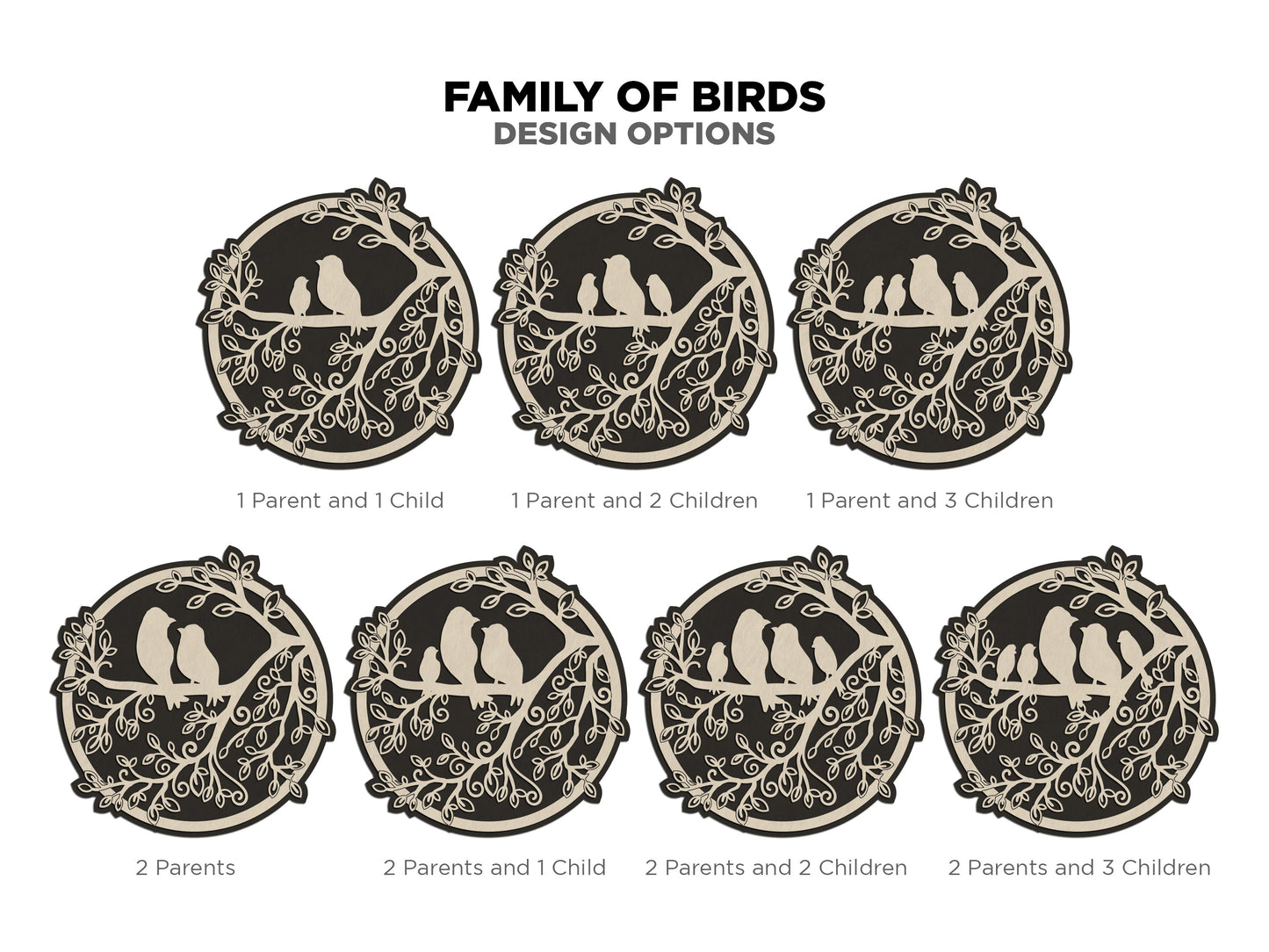 Personalized Family of Birds Display