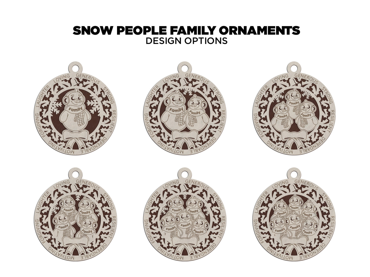 Personalized Snowman Family