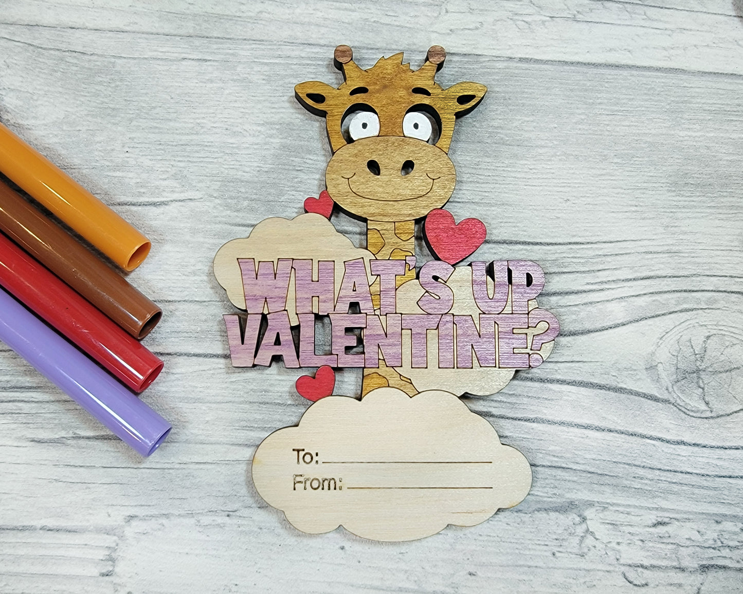 Safari Animal Valentines Day Craft Card Set