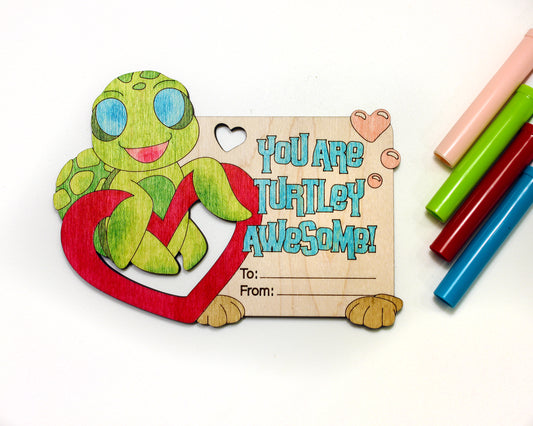 Turtle Valentines Day Craft Card