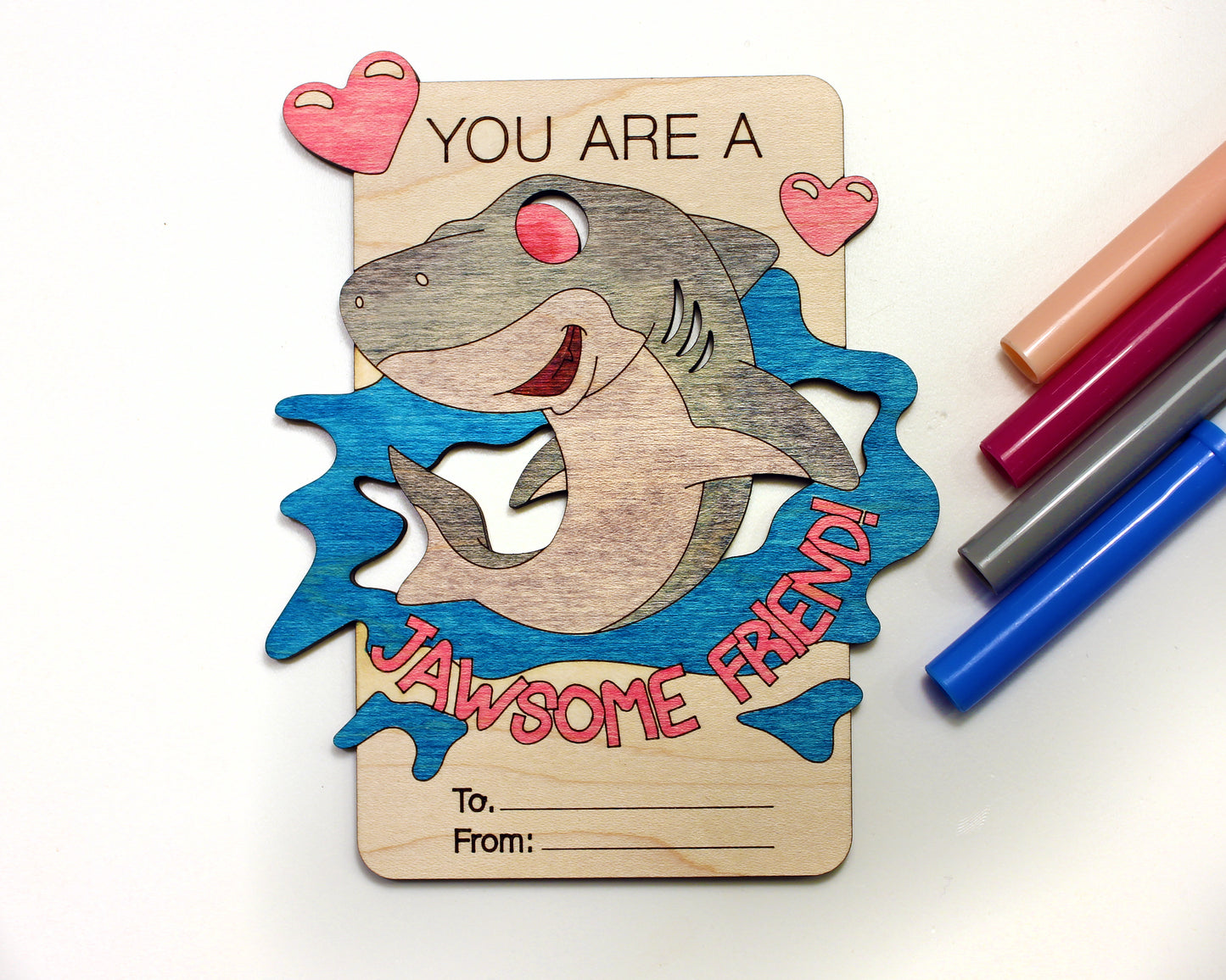 Ocean Life Valentines Day Craft Card Set