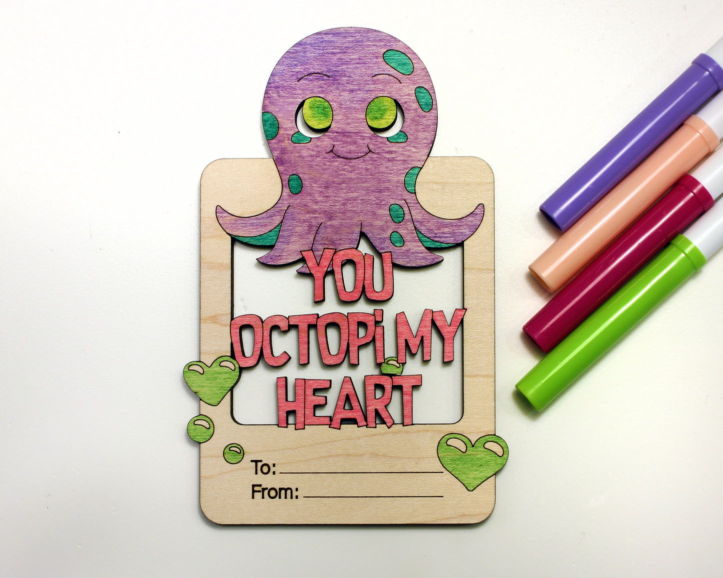 Ocean Life Valentines Day Craft Card Set