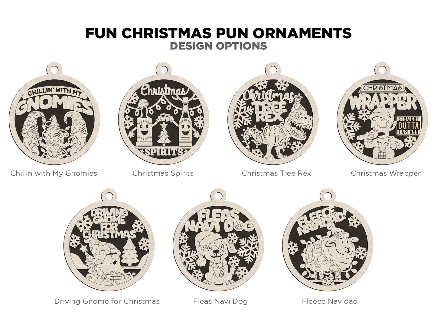 Fun Christmas Puns Ornaments