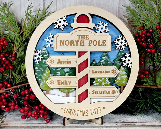 North Pole Family Sign