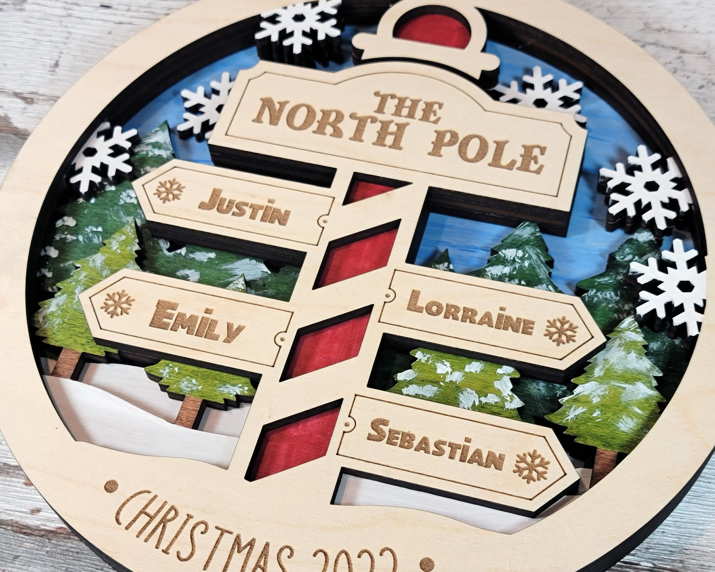 North Pole Family Sign