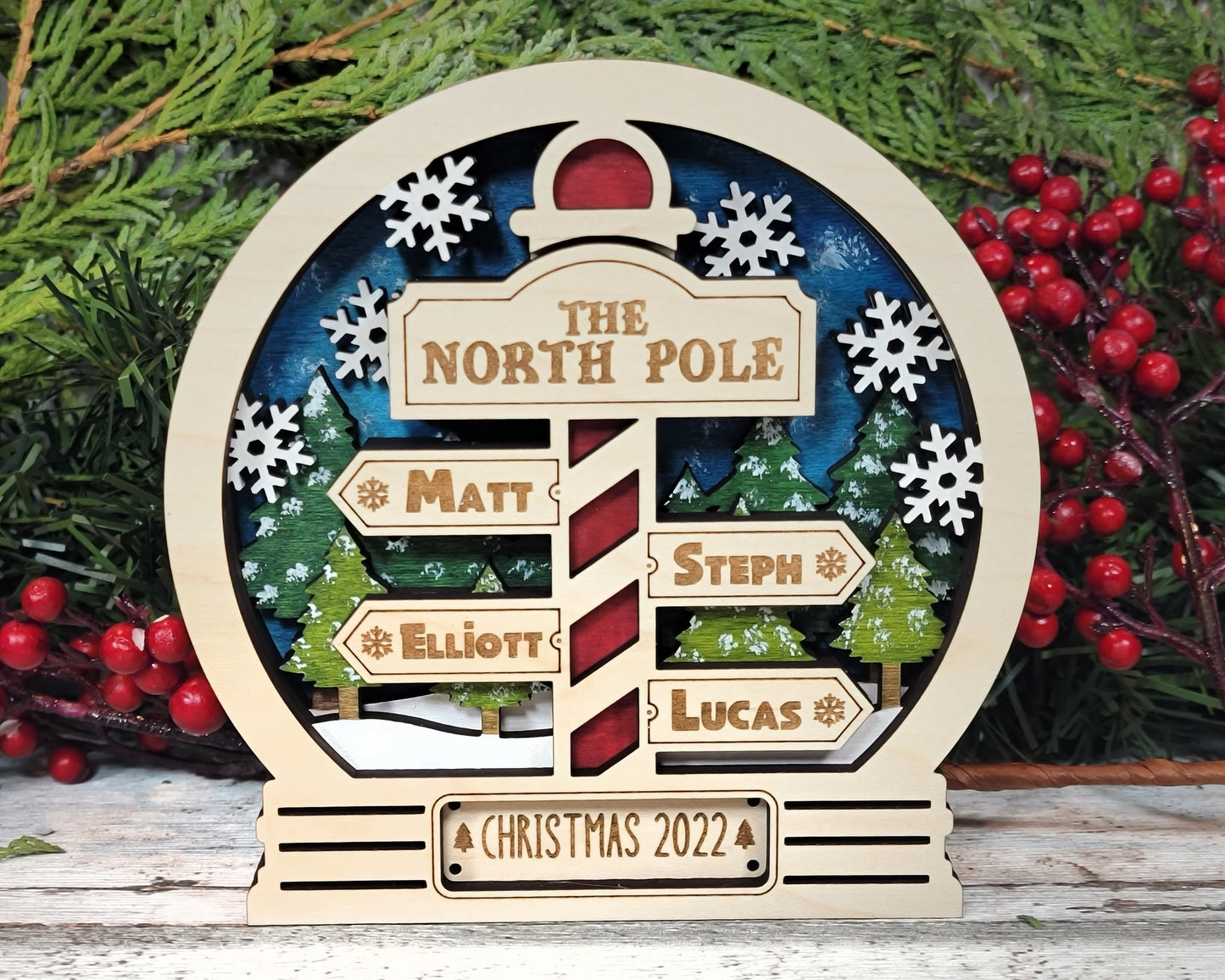 North Pole Family Sign