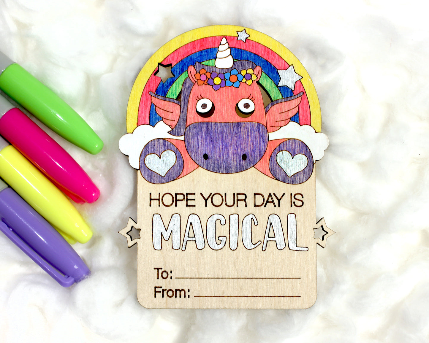 Unicorn Valentines Day Craft Card Set