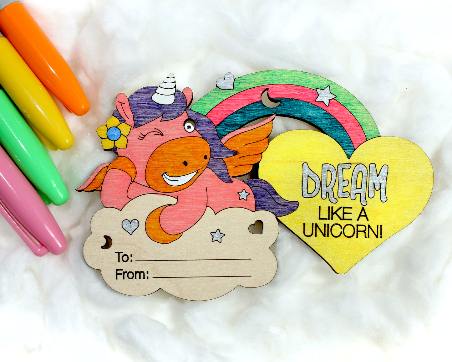 Unicorn Valentines Day Craft Card Set