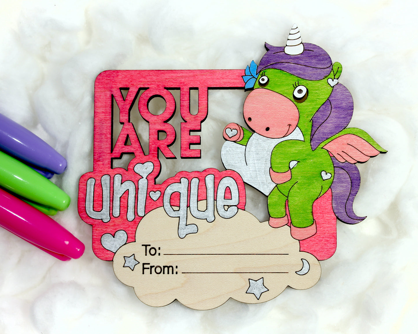 Unicorn Valentines Day Craft Card Set