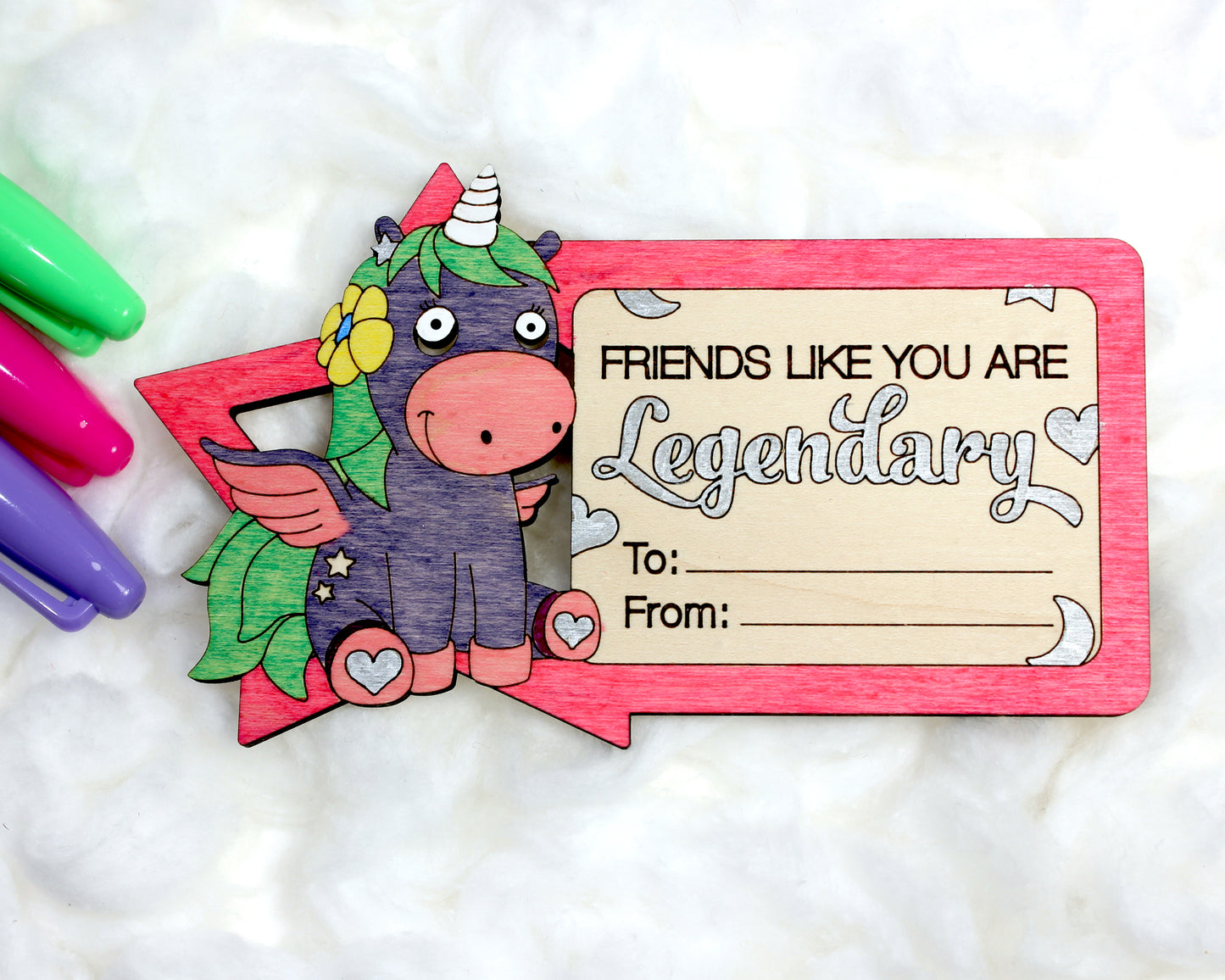 Unicorn Valentines Day Craft Card Set